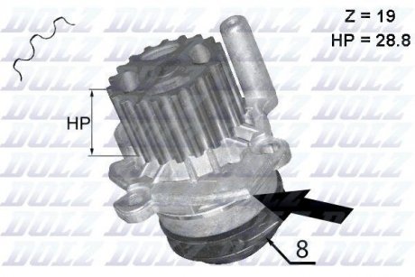 Насос системи охолодження DOLZ A224