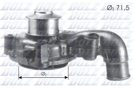 Водяной насос FORD Courier (JV_) ESCORT IV (GAF, AWF, ABFT) ESCORT Mk VII (GAL, AAL, ABL) FIESTA IV DOLZ F165