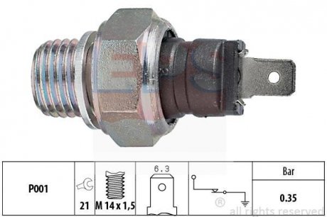 OPEL Датчик давл.масла OPEL VOLVO RENAULT PEUGEOT SAAB EPS 1.800.006