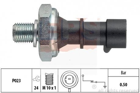 OPEL Датчик давления масла 1,0/1,2/i Astra G/H,Corsa A/B/C,Vectra C,zafira B,Chevrolet Aveo,Cruze,Jeep Grand Cherokee IV 1.4/3.0CRD EPS 1.800.141 (фото 1)