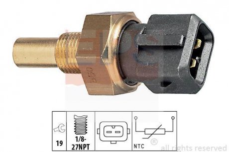 FORD Датчик температуры воды 1.6-2.0 /ZETEC/черный EPS 1.830.165