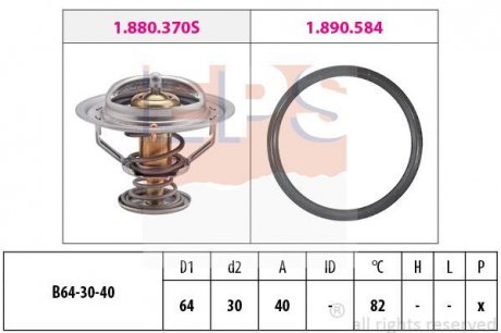 TOYOTA Термостат (Made in Italy!) Land Cruiser 100 4.7 98-,Lexus LS,Celica EPS 1.880.370