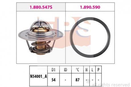 VW Термостат (Made in Italy!) t-87C Audi A3, A4, A6, 03-,Golf IV,Jetta,Passat EPS 1.880.547