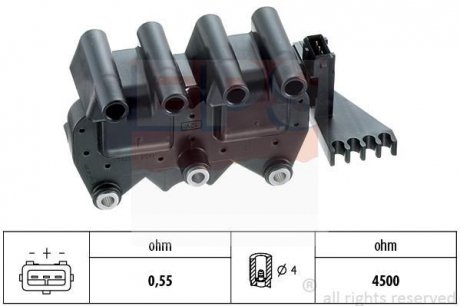 FIAT Катушка зажигания BRAVA,BRAVO 1.6I 95- EPS 1.970.345 (фото 1)