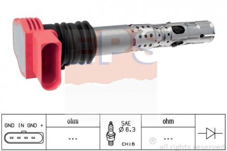 VW Катушка зажигания Audi A4/6/8 2.0/3.0 00- EPS 1.970.436