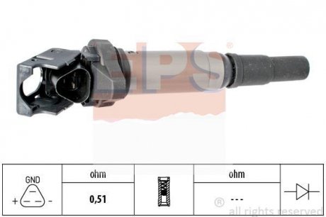 CITROEN Катушка зажигания C4,C4 Grand Picasso,C5 III,DS4,5,Mini Cooper,Peugeot,BMW F20,F30 1.6 07- EPS 1.970.475