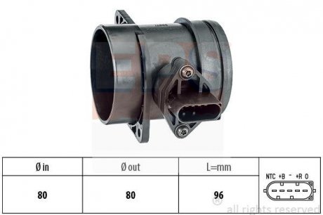 Расходомер воздуха (дизель) BMW E90 2,0d, X1/X3 E83/E84 2,0d EPS 1.991.331