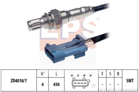 CITROEN лямбда-зонд Berlingo,C3,C4 Picasso,C5 III,DS,Mini,Peugeot 1.6 07- EPS 1.998.078 (фото 1)