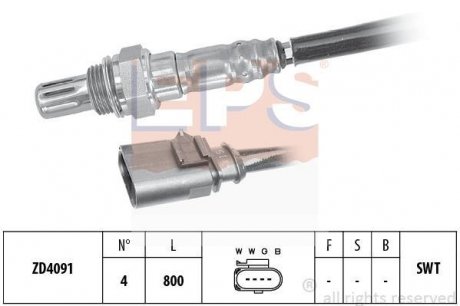 VW Лямбда-зонд GOLF 1.2/1.4 12-, TIGUAN 1.4 16-18, AUDI Q2 (GAB, GAG) 1.4 TFSI 16- EPS 1.998.199