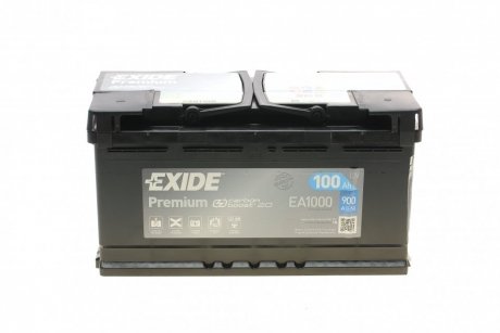 Акумуляторна батарея 100Ah/900A (353x175x190/+R/B13) Premium EXIDE EA1000