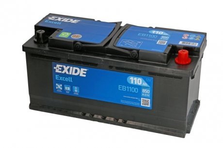 Акумуляторна батарея 110Ah/850A (392x175x190/+R/B13) Excell EXIDE EB1100