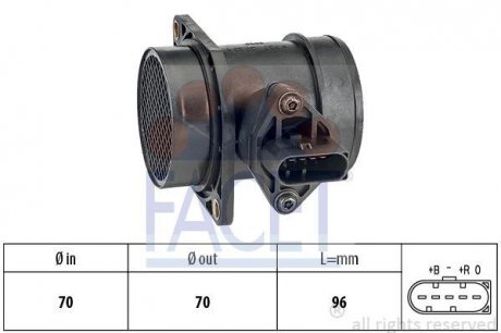 Расходомер воздуха (5конт.) AUDI A4/ A6/SKODA OCTAVIA 1.6/1.8T 96-10 FACET 10.1439