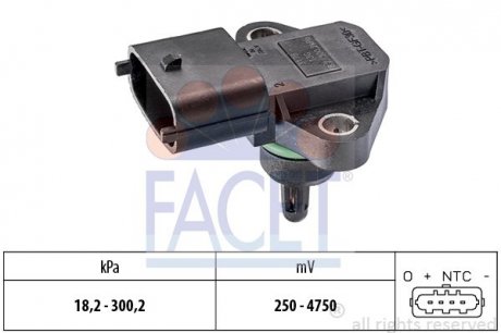 Датчик абсолютного давления (Manifold Air Pressure Sensor, MAP sensor) FACET 10.3178