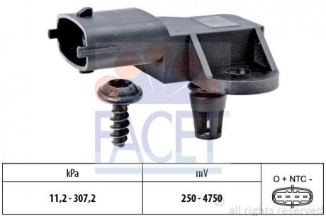 Датчик тиску повітря Fiat Doblo / Ford Focus/Mondeo/Transit Connect 1.0-2.3 i/EcoBoost 11-> FACET 10.3341