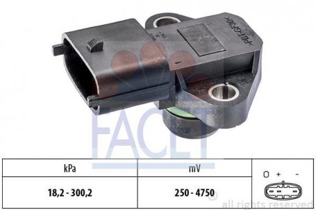 Датчик абсолютного давления (Manifold Air Pressure Sensor, MAP sensor) FACET 10.3345