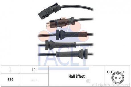 Датчик ABS MEGANE II, SCENIC II, GRAND SCENIC II 1.4-2.0 02-05 передн. FACET 21.0054