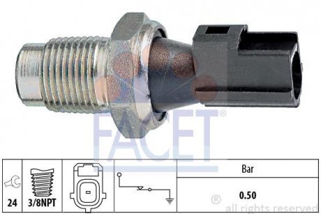 Датчик тиску оливи (0,5bar/1 конт/чорний) MONDEO 2.2-3.0 00-07 FACET 7.0148