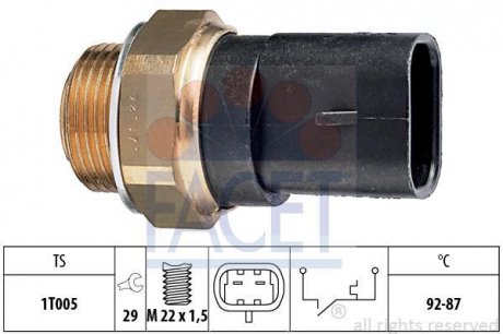 Датчик увімкнення вентилятора Fiat Panda/Tempra/Tipo/Uno 0.8-2.8 79- FACET 7.5031