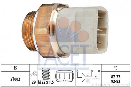 Датчик вмикання вентилятора FACET 7.5626