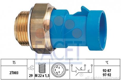 Датчик включения вентилятора FACET 7.5681