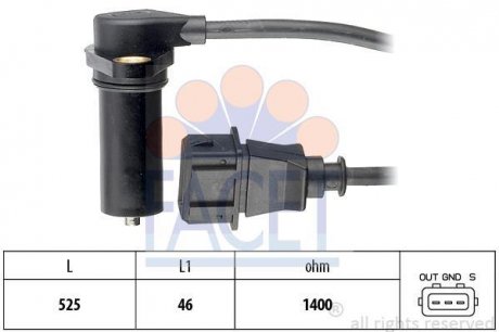 Датчик положення коленвала Audi A3 / Skoda Octavia / VW Bora/Golf/Polo 1.9 TDI 96-> FACET 9.0219