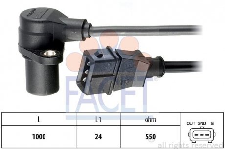 Датчик оборотов коленвала Chevrolet Epica 2.0 (05-06) FACET 9.0228