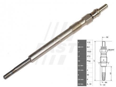 Свічка розжарювання FAST FT82720