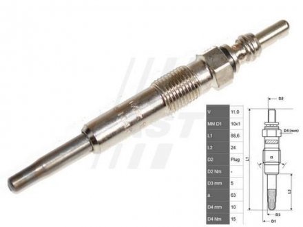 Свічка розжарювання FAST FT82726