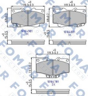 Колодки гальмівні дискові FOMAR FO 464781