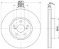 HELLA PRO TOYOTA Гальмівний диск передн. AVENSIS 1.6, 1.8, 2.0 03- HELLA PAGID 8DD 355 111-631 (фото 1)