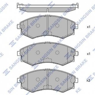 Комплект тормозных колодок из 4 шт. дисков Hi-Q (SANGSIN) SP1054-F