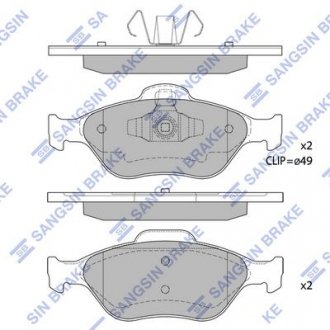 Тормозные колодки дисковые передние Hi-Q (SANGSIN) SP1565