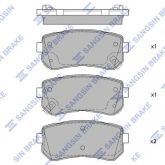 Колодка торм. диск. HYUNDAI SONATA (LF) 14" 14- задн. (SANGSIN) Hi-Q (SANGSIN) SP1684