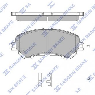 Тормозные колодки дисковые передние Hi-Q (SANGSIN) SP1715