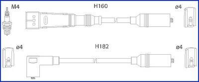 VW Комплект высоковольтных проводов Audi 80 1.4/2.0 78- HITACHI 134716