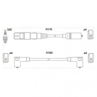 VW К-кт высоковольтных проводов Golf III,IV 1.6 94- HITACHI 134766