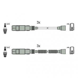 Комплект кабелей высоковольтных HITACHI 134952