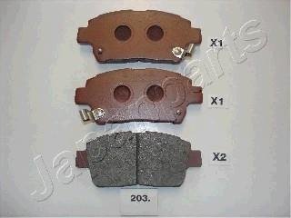 TOYOTA Тормозные колодки передн. Corolla 02-,Yaris JAPANPARTS PA-203AF