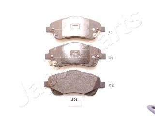 TOYOTA Тормозные колодки передн.Avensis 03- JAPANPARTS PA-206AF