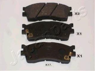 KIA Тормозные колодки Carens,Clarus 1,8i 16V/2,0i 16V JAPANPARTS PA-K17AF