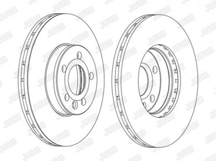 VW Диск гальмівний передний Sharan,T4,Ford Galaxy,Seat Alhambra JURID 562382JC-1