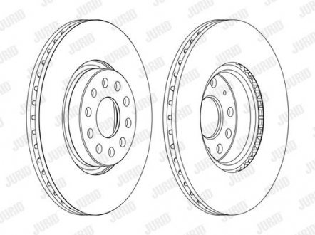 VW Диск гальмівний перед. Audi A3 03-Golf V, Passat 05-Skoda JURID 562387JC-1