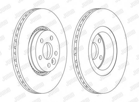 FORD Диск тормозной передн.Galaxy,S-Max,Landrover Freelander,Volvo S60/80 II,V60/70,XC70 06- JURID 562643JC-1