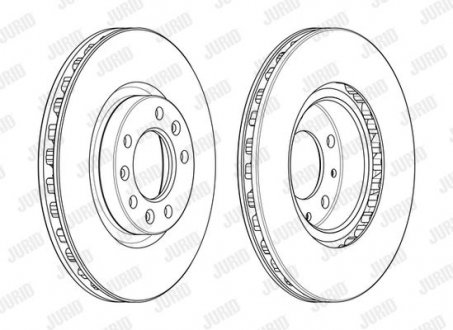 PEUGEOT Гальмівний диск передній 308 II 1.2 1.6 2013-D=283MM JURID 562991JC-1