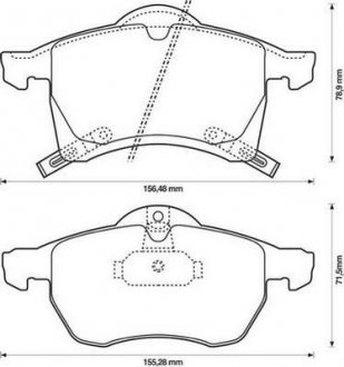 OPEL Тормозные колодки передн. Astra G/H, Combo,Zafira JURID 571975J