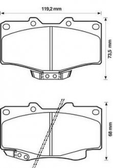 TOYOTA Колодки гальмівні передн.Hilux II,LandCruiser,VW Taro,BMW E38 740 JURID 572140J