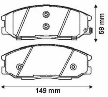 HYUNDAI Тормозные колодки передние H-1,Santa Fe 01-,SsangYong Actyon,Kyron,Rexton 02- JURID 572453J