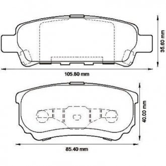 MITSUBISHI Тормозные колодки задн.Lancer,Outlander 03- JURID 572547J