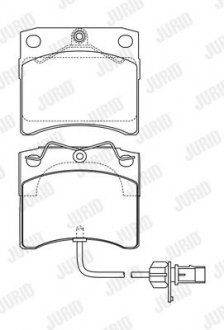 Тормозные колодки перед. VW T4 (с датчиком) JURID 573046J