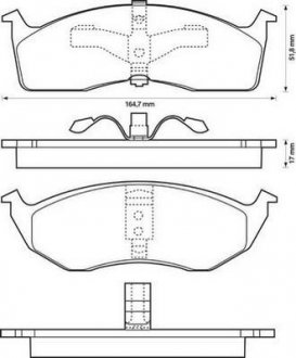 CHRYSLER Тормозные колодки передн.300M, Voyager I,II,III,IV JURID 573072J